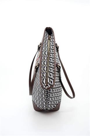 Silver & Polo Siyah - Kahve SP1169 Kadın Omuz Shopper Çanta