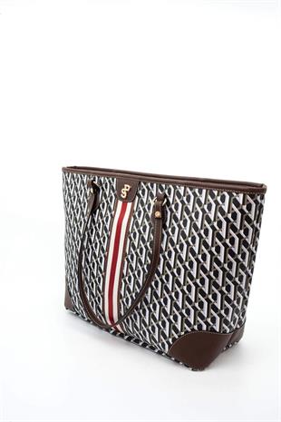 Silver & Polo Siyah - Kahve SP1169 Kadın Omuz Shopper Çanta