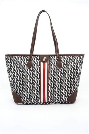 Silver & Polo Siyah - Kahve SP1169 Kadın Omuz Shopper Çanta