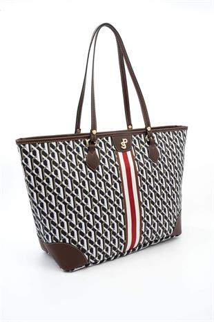 Silver & Polo Siyah - Kahve SP1169 Kadın Omuz Shopper Çanta