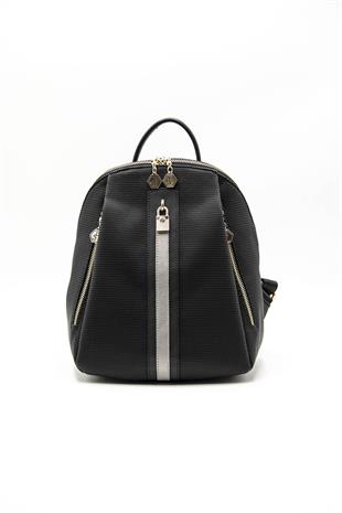 Silver & Polo Siyah - Platin SP1123 Kadın Sırt Çantası