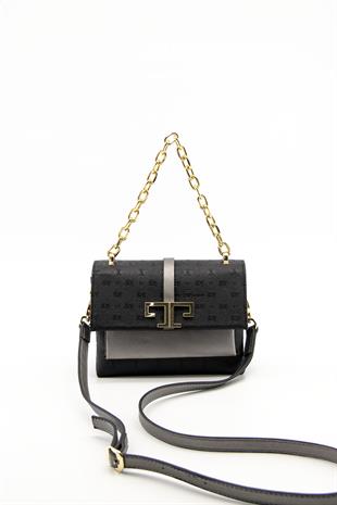 Silver & Polo Siyah - Platin SP1148 Kadın Çapraz Çanta