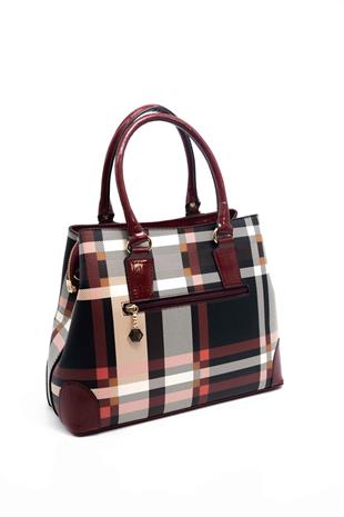 Silver & Polo Siyah - Rugan Bordo SP667 Kadın El Çantası