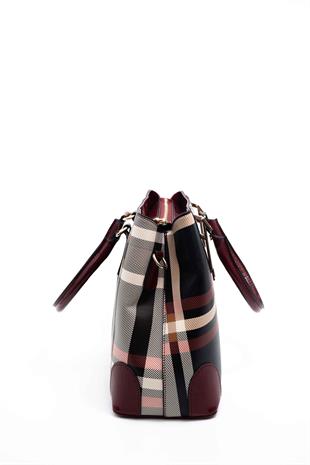 Silver & Polo Siyah - Rugan Bordo SP667 Kadın El Çantası