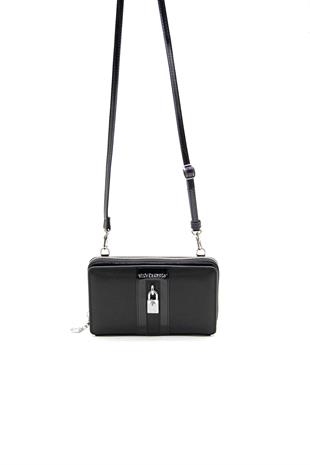 Silver & Polo Siyah - Siyah SP1138 Kadın Askılı Cüzdanlı Telefon Çantası
