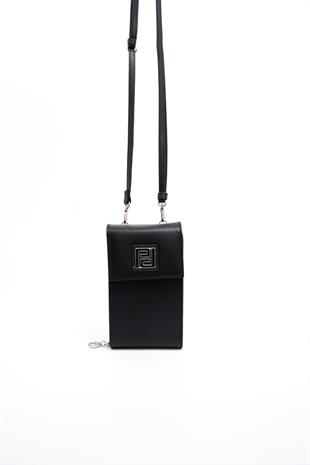 Silver & Polo Siyah - Siyah SP1145 Kadın Askılı Askılı Cüzdanlı Telefon Çantası