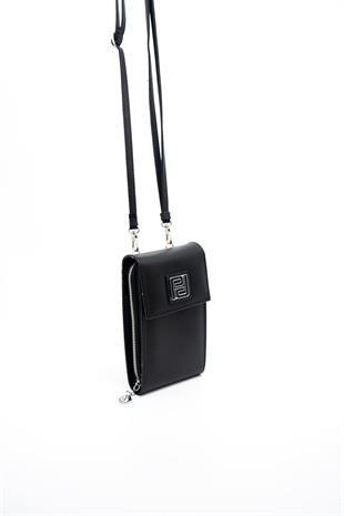 Silver & Polo Siyah - Siyah SP1145 Kadın Askılı Askılı Cüzdanlı Telefon Çantası