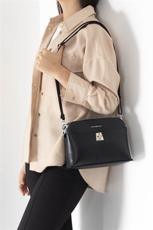 Silver & Polo Siyah - Siyah SP623 Kadın Çapraz Çanta