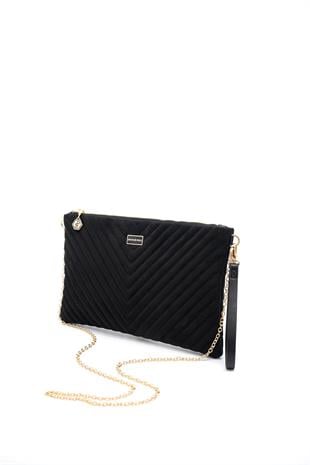 Silver & Polo Süet Siyah SP1034 Kadın Portföy & Clutch
