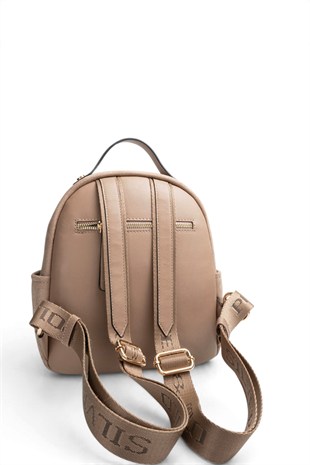 Silver Polo Vizon - Latte Süet Kadın Sırt Çantası SP1130
