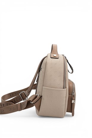 Silver Polo Bej - Latte Fashion Kadın Sırt Çantası SP1130