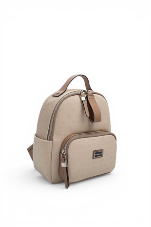Silver Polo Bej - Latte Fashion Kadın Sırt Çantası SP1130