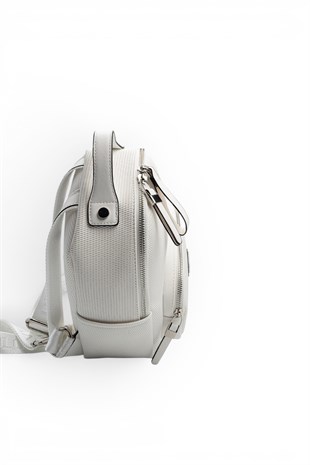 Silver Polo Beyaz - Beyaz Petek Kadın Sırt Çantası SP1130