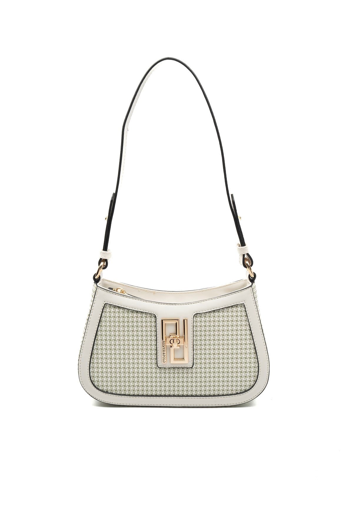 Silver & Polo SP1132 Kadın Çapraz Çanta King Desen Yeşil-Kemik