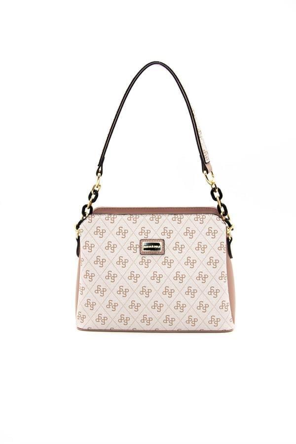 Silver Polo SP937 Kadın Omuz Çantası Monogram Pembe-Somon
