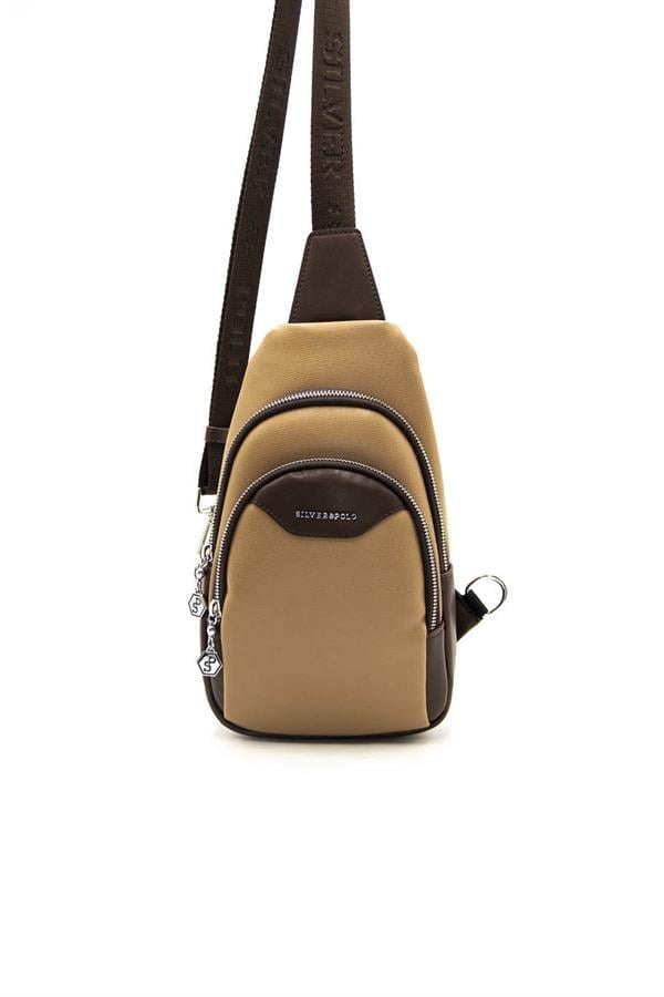 Silver & Polo SP959 Kadın Vücut Çantası Düz Kum-Kahve