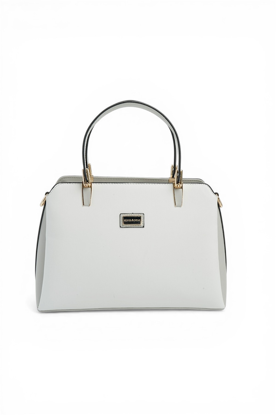 Silver & Polo SP9721 Kadın El Çantası Düz Beyaz-A.Gri