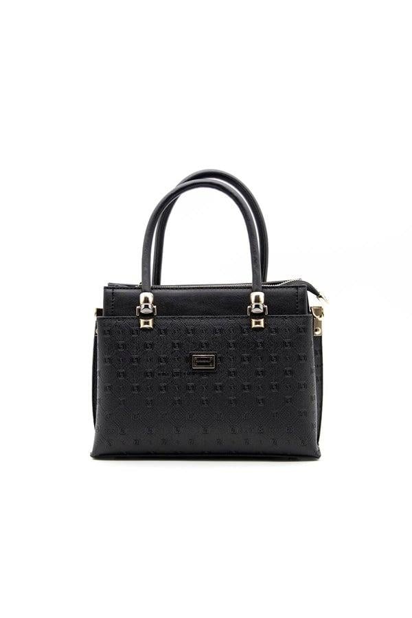 Silver & Polo SP826 Kadın El Çantası Logolu Siyah-Siyah