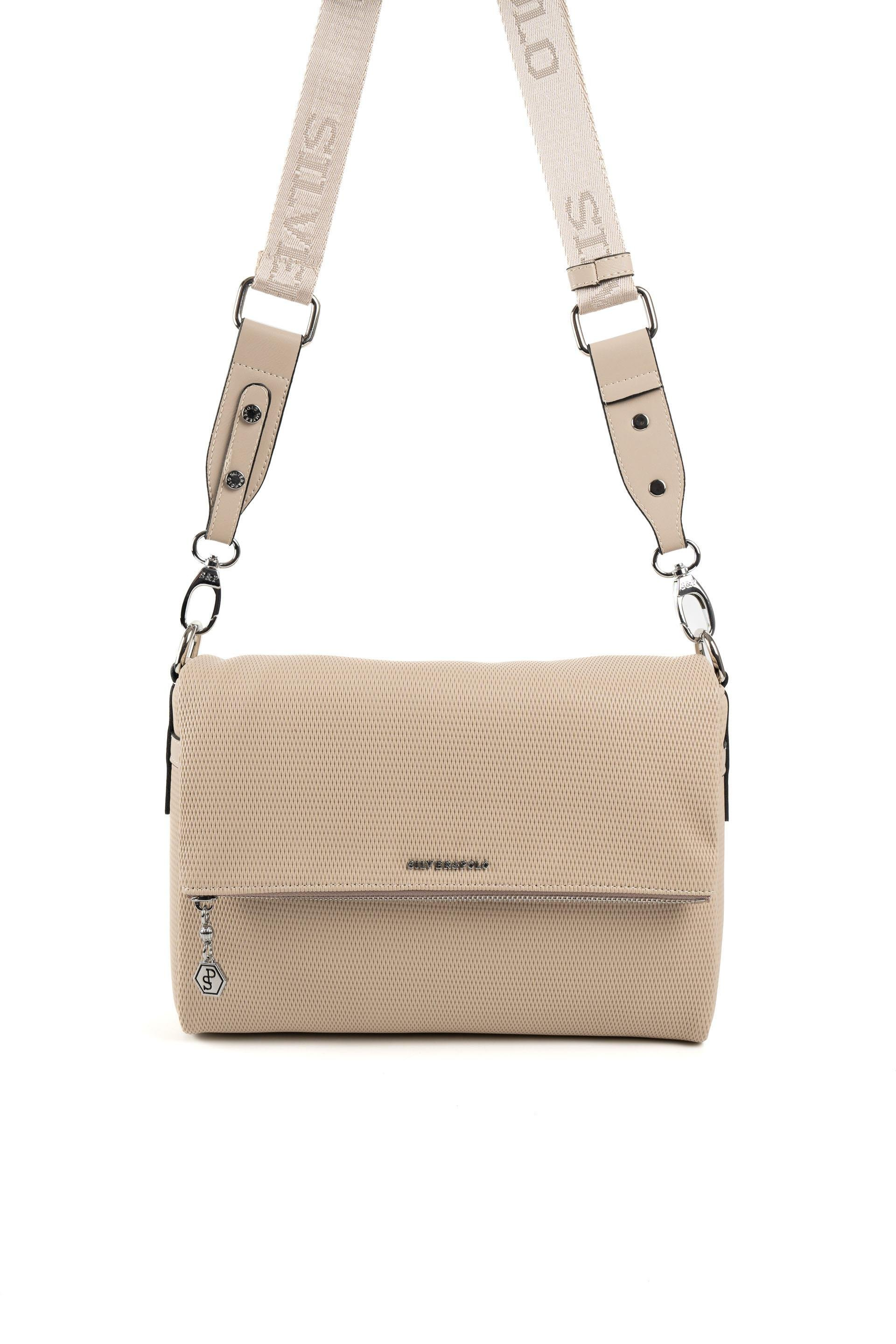 Silver & Polo SP963 Kadın Çapraz Çanta Petek Kum Beji