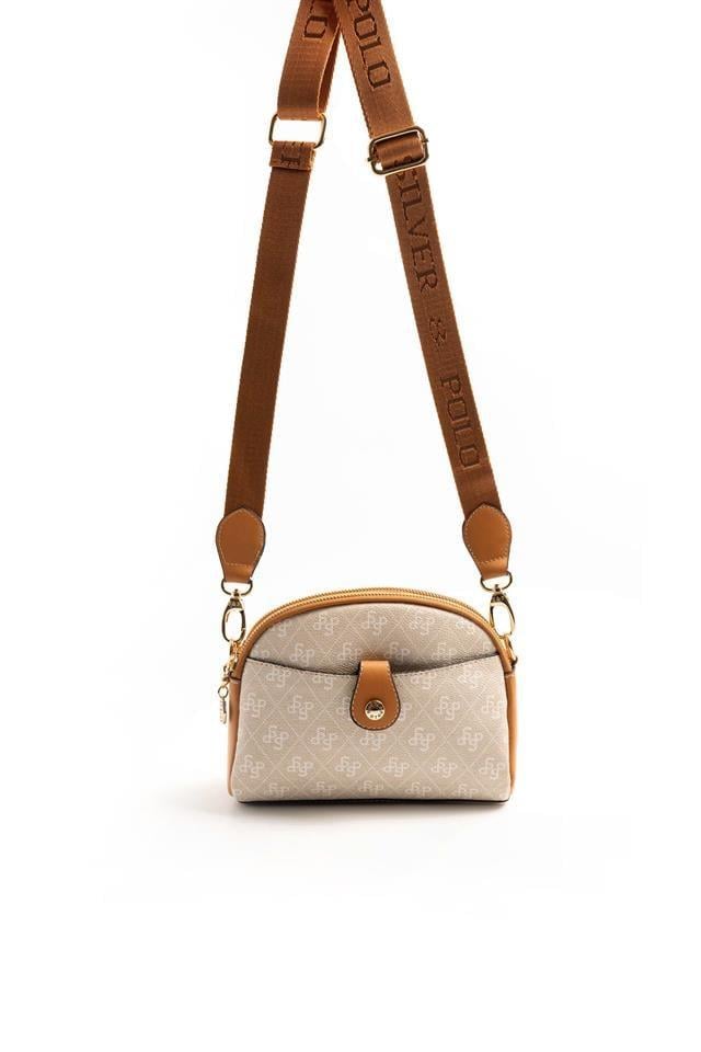 Silver & Polo SP1144 Kadın Çapraz Çanta Monogram Taş-A.Taba