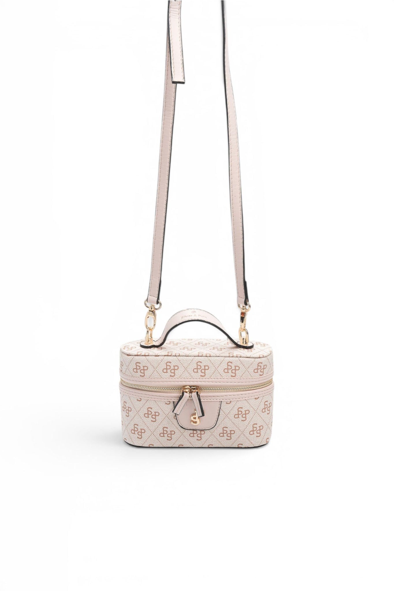 Silver Polo Pembe - Pudra Monogram Kadın El Çantası SP1195