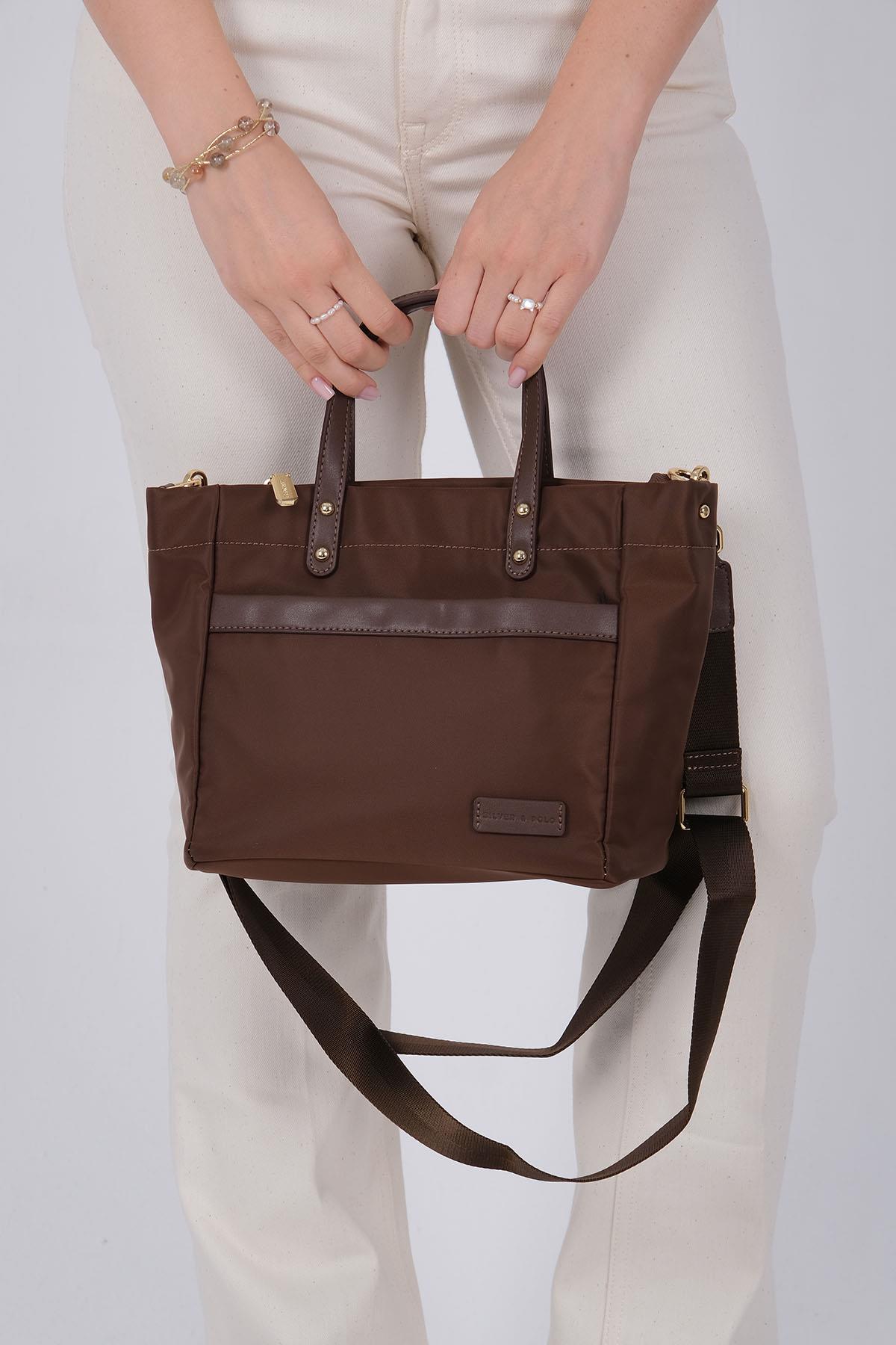Silver & Polo SP1214 Kadın El Çantası Saten Kahve-Kahve