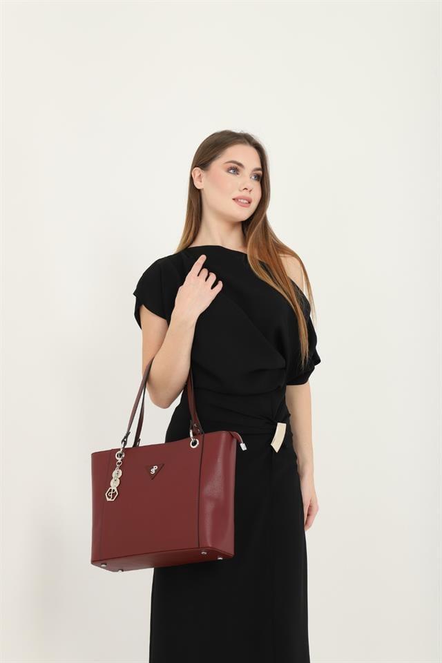Silver & Polo SP1176 Kadın Omuz Çantası Düz Bordo