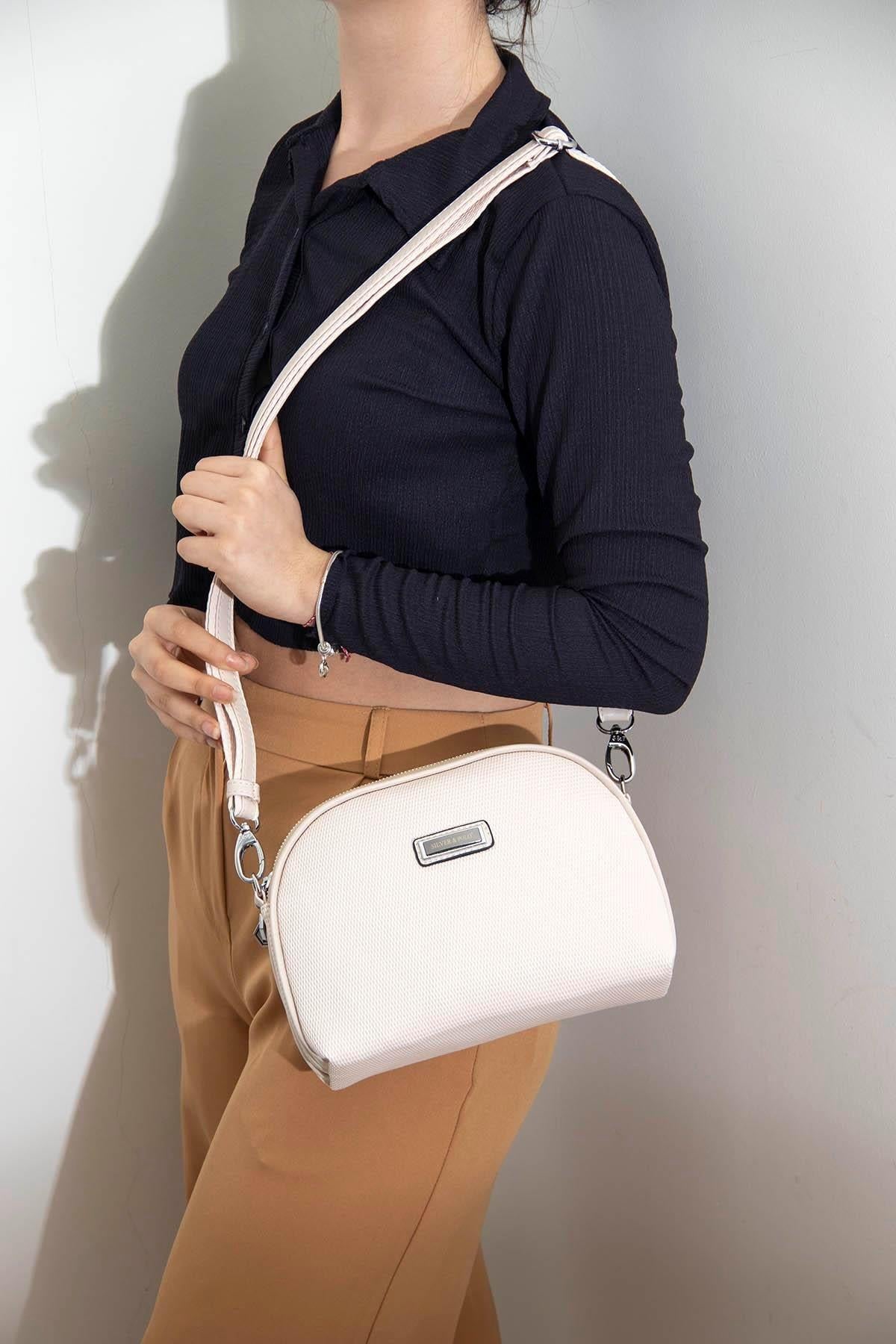 Silver & Polo SP765 Kadın Çapraz Çanta Petek Bej