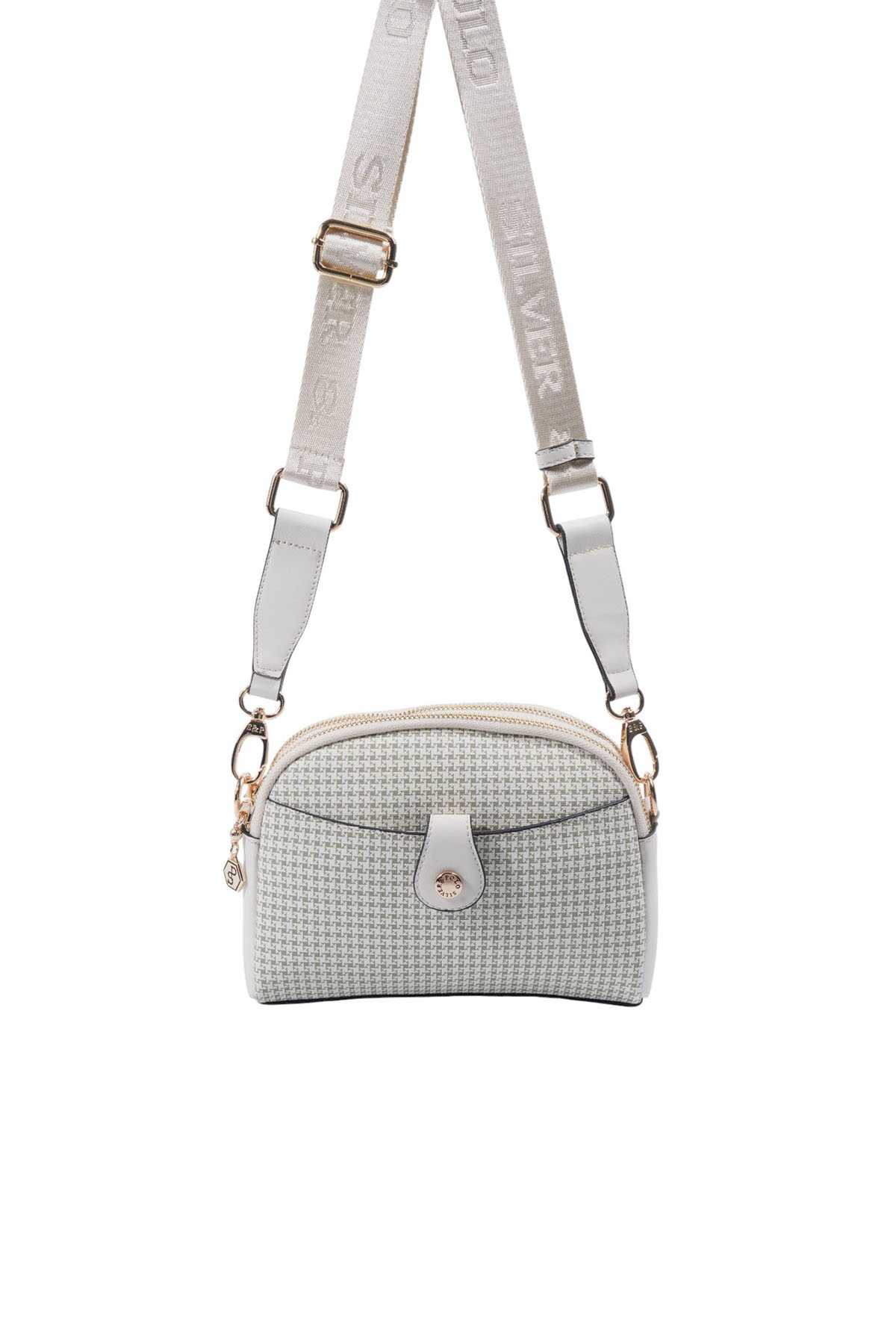 Silver & Polo SP1144 Kadın Çapraz Çanta King Desen Yeşil-Kemik