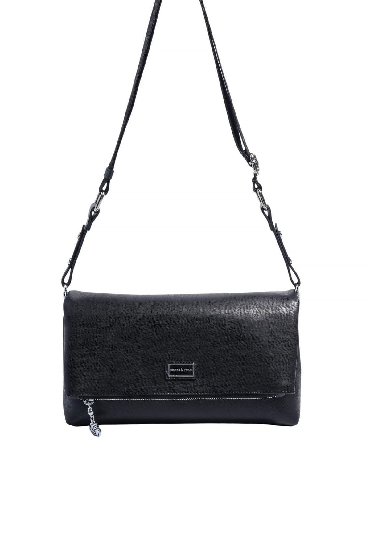 Silver & Polo SP1278 Kadın Çapraz Çanta Düz Siyah-Siyah