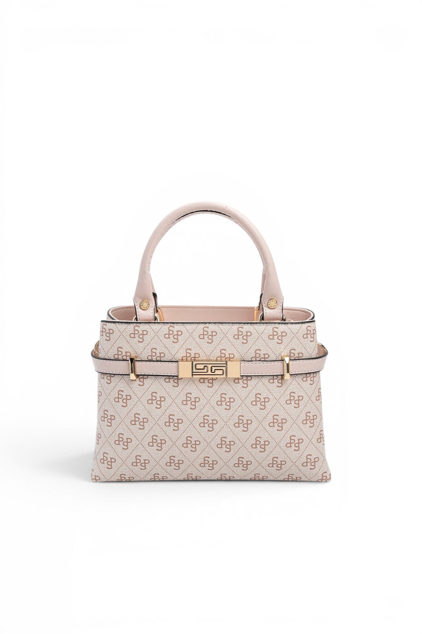 Silver Polo Pembe - Pudra Monogram Kadın El Çantası SP1149