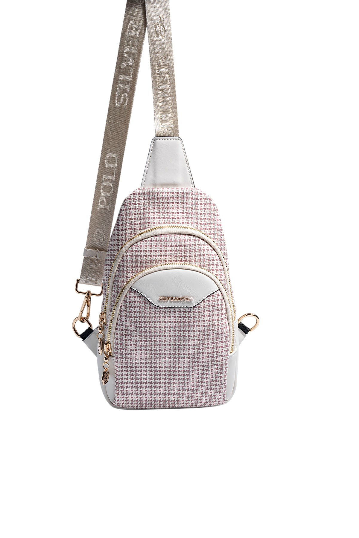 Silver & Polo SP959 Kadın Vücut Çantası King Desen Bordo-Kemik