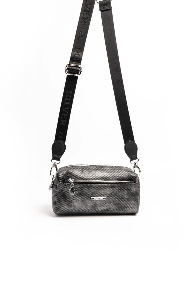 Silver & Polo SP1142 Kadın Çapraz Çanta Petek M.Gümüş-Siyah