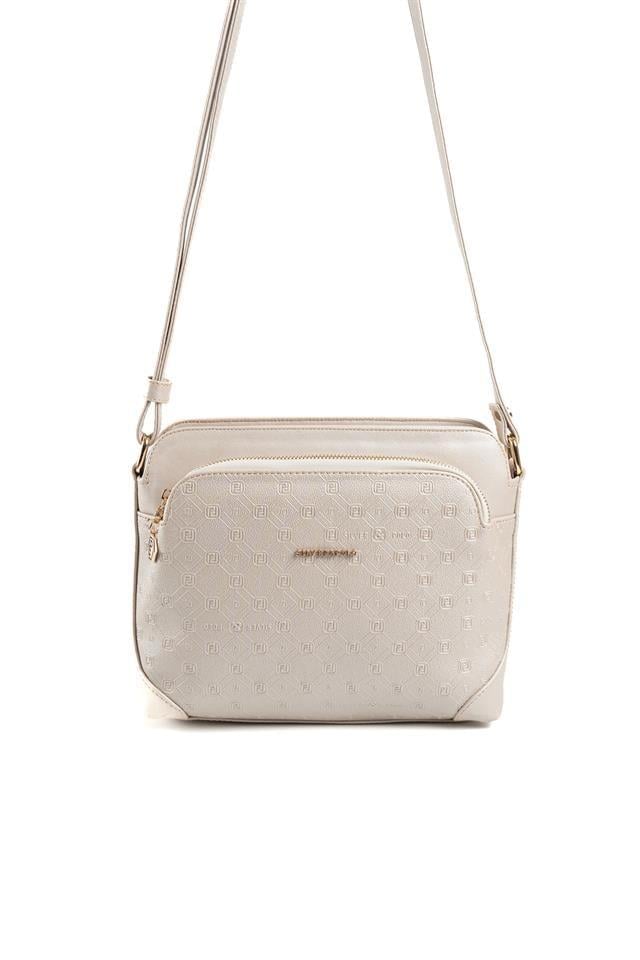 Silver & Polo SP364 Kadın Çapraz Çanta Logolu Bej-S.Bej