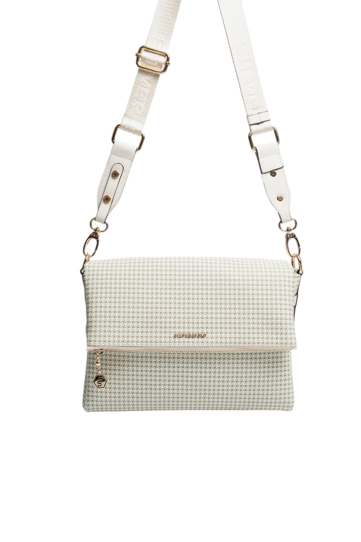 Silver & Polo SP963 Kadın Çapraz Çanta King Desen Yeşil-Kemik