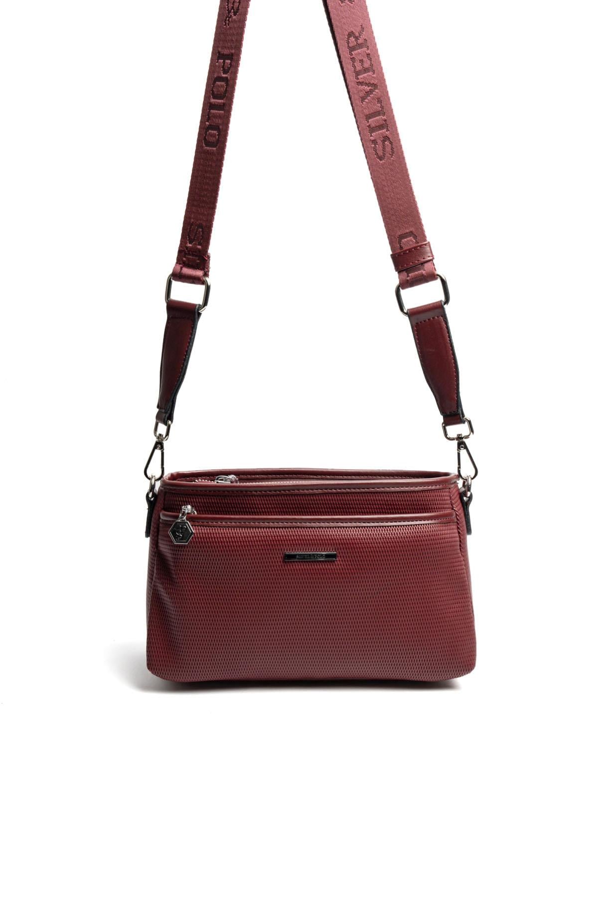 Silver & Polo SP1184 Kadın Çapraz Çanta Petek Bordo