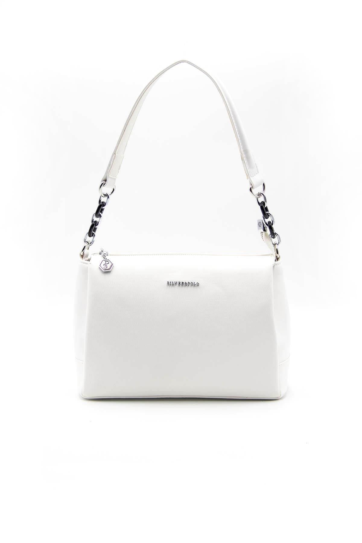 Silver & Polo SP910 Kadın Çapraz Çanta Düz Beyaz