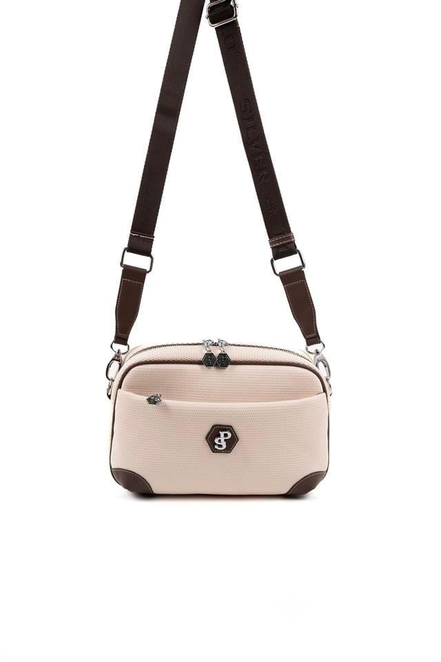 Silver & Polo SP1094 Kadın Çapraz Çanta Petek Bej-Kahve