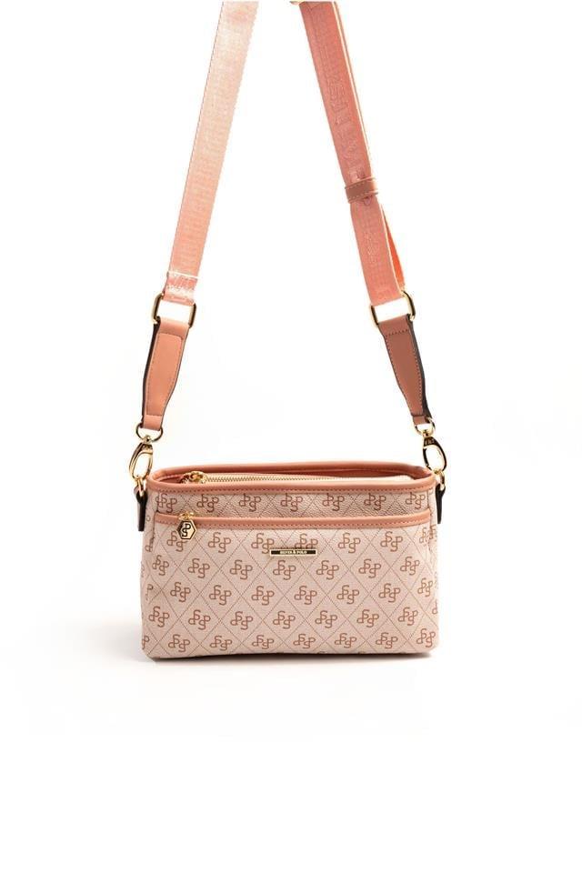 Silver & Polo SP1184 Kadın Çapraz Çanta Monogram Pembe-Somon