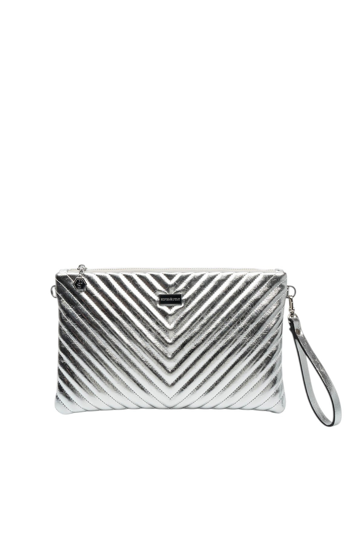Silver & Polo SP1034 Kadın Portföy & Clutch Crash Gümüş-Gümüş
