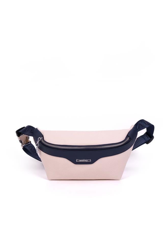 Silver & Polo SP1192 Kadın Bel Çantası Petek Bej-Lacivert