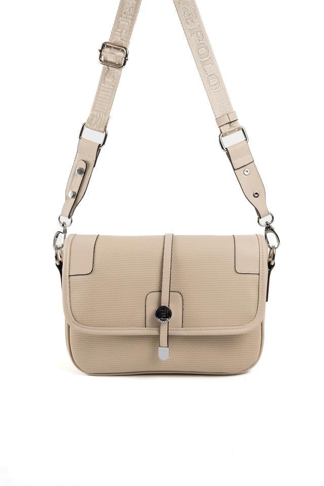 Silver & Polo SP1182 Kadın Çapraz Çanta Petek Bej-A.Taba