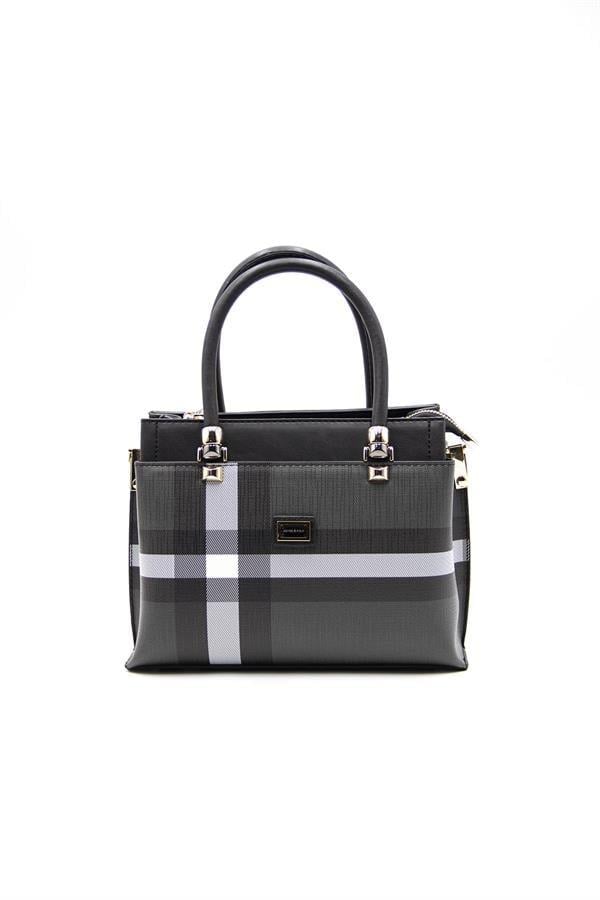 Silver & Polo SP826 Kadın El Çantası Ekose Siyah