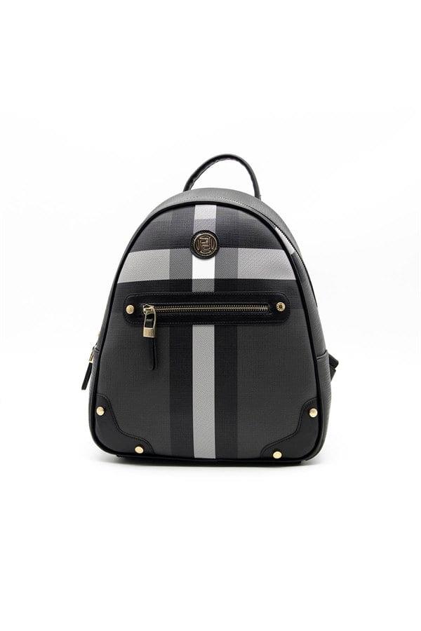 Silver & Polo SP1063 Kadın Sırt Çantası Ekose Siyah