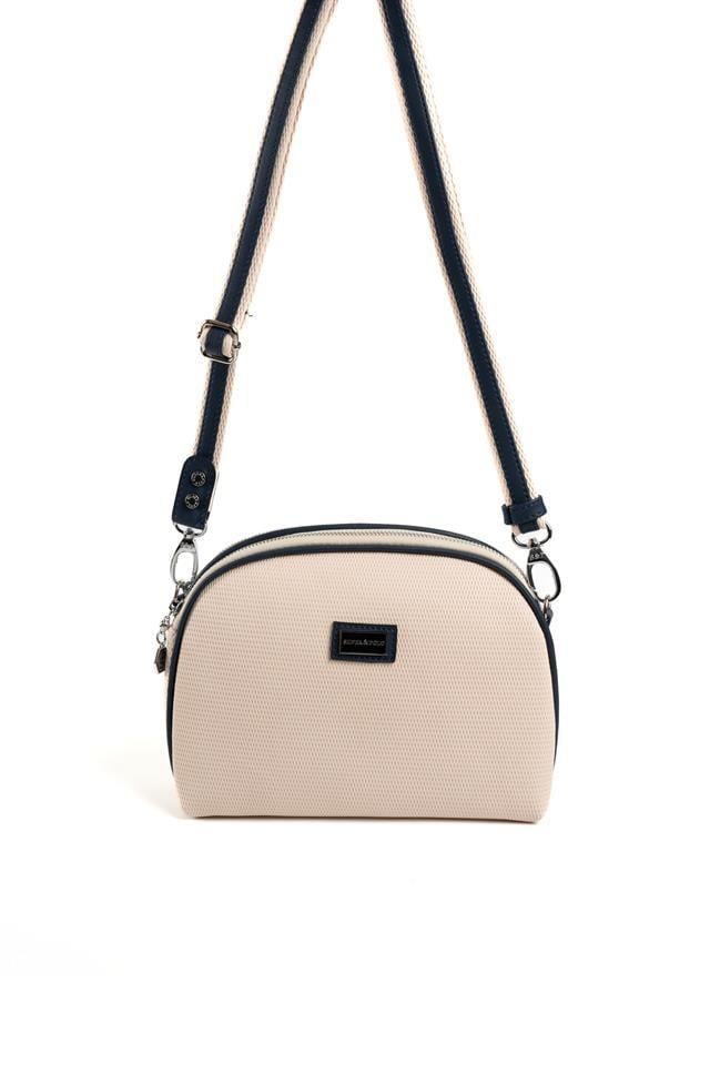 Silver & Polo SP765 Kadın Çapraz Çanta Petek Bej-Lacivert