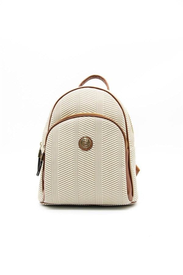Silver & Polo SP1062 Kadın Sırt Çantası Hasır Bej-Taba