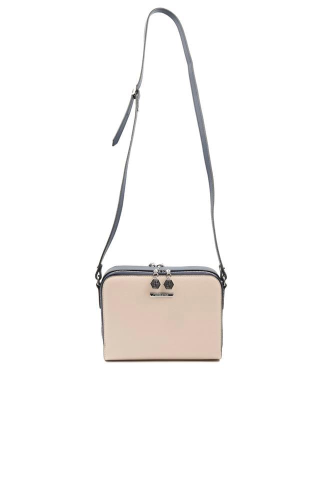 Silver & Polo SP888 Kadın Çapraz Çanta Düz Bej-Lacivert