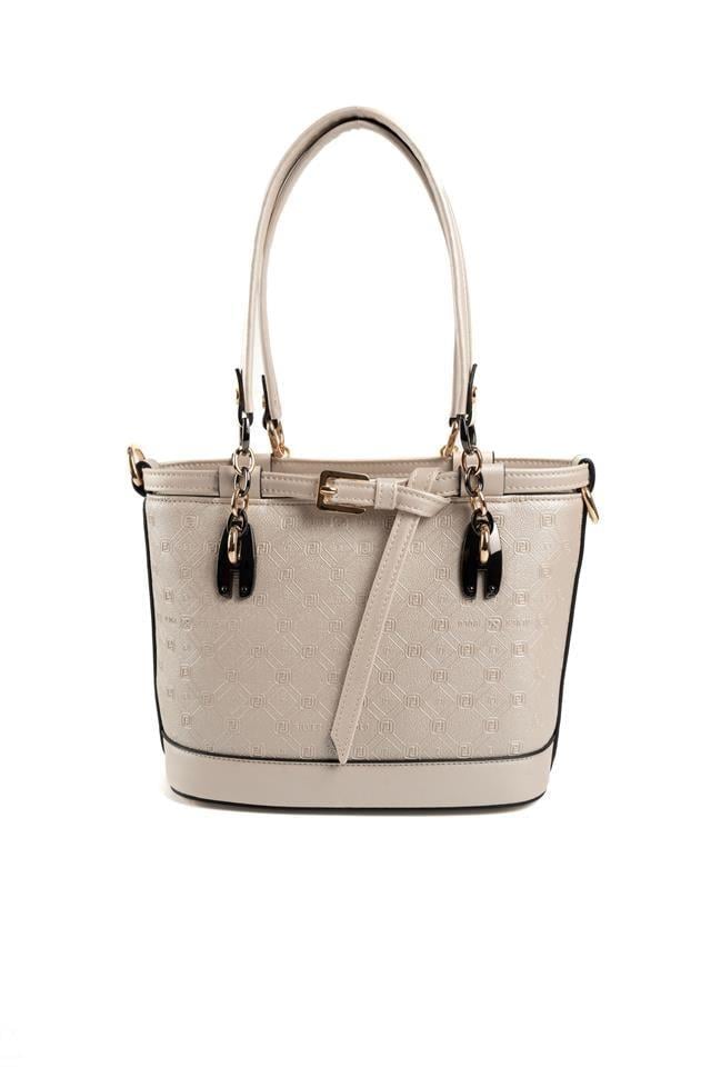 Silver & Polo SP1155 Kadın El Çantası Logolu Bej-S.Bej