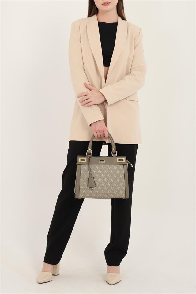 Silver & Polo SP1174 Kadın El Çantası Monogram Y.Yeşil-Y.Yeşil