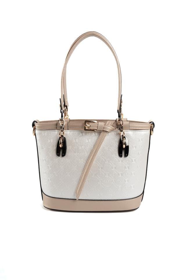 Silver & Polo SP1155 Kadın El Çantası Logolu Sedef-S.Nut